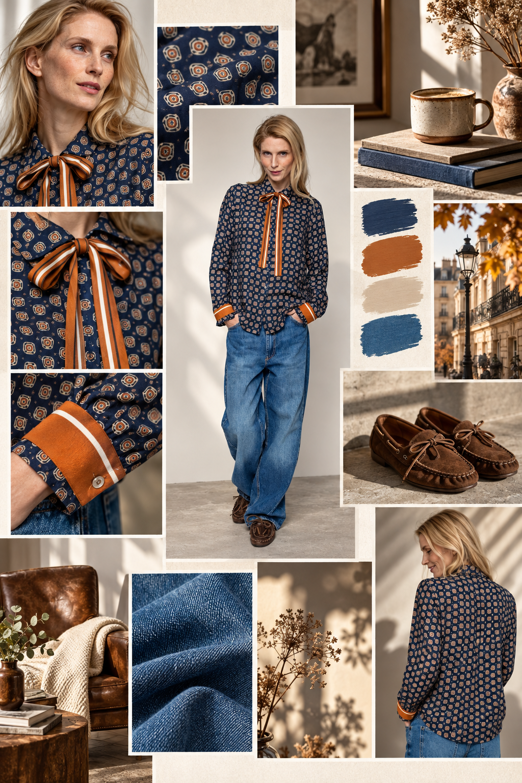 Moodboard - Inspiration für Klassische Hemdbluse mit Schleifenband