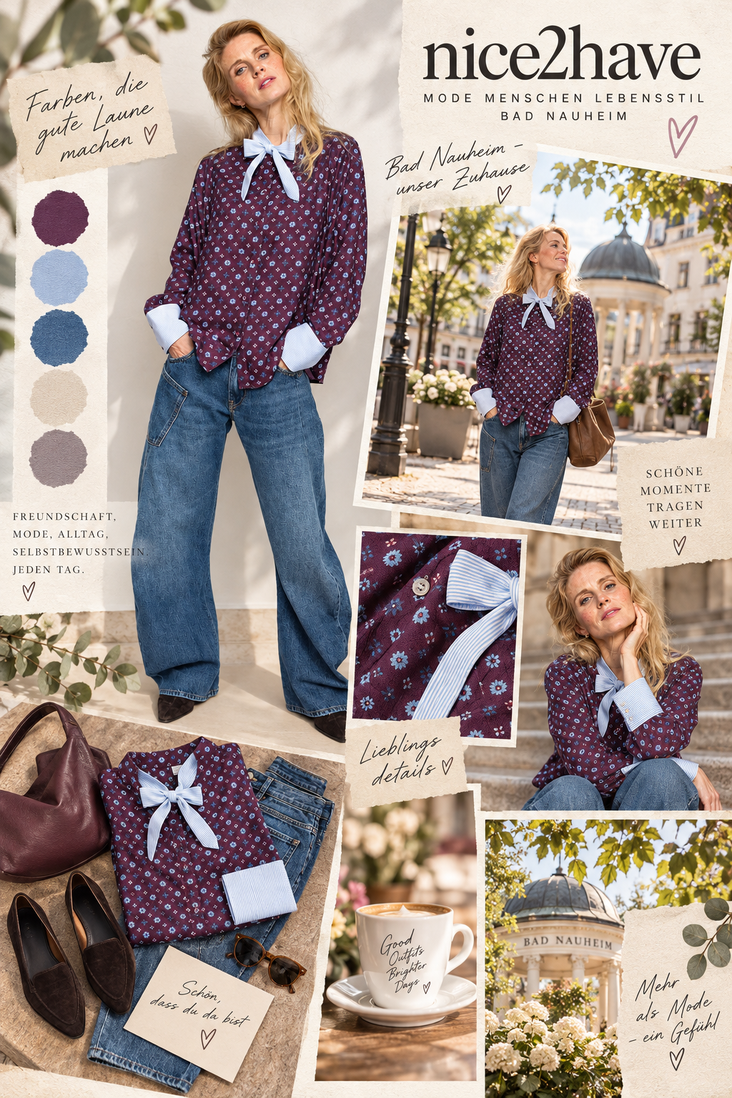 Moodboard - Inspiration für Bluse im Patch-Look mit Schluppe