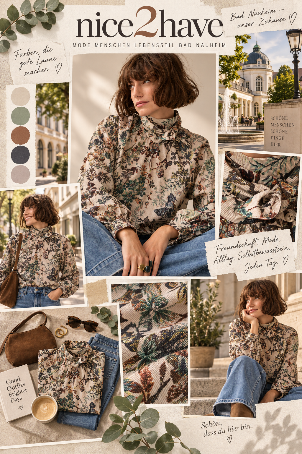 Moodboard - Inspiration für Romantische Bluse mit Floralprint