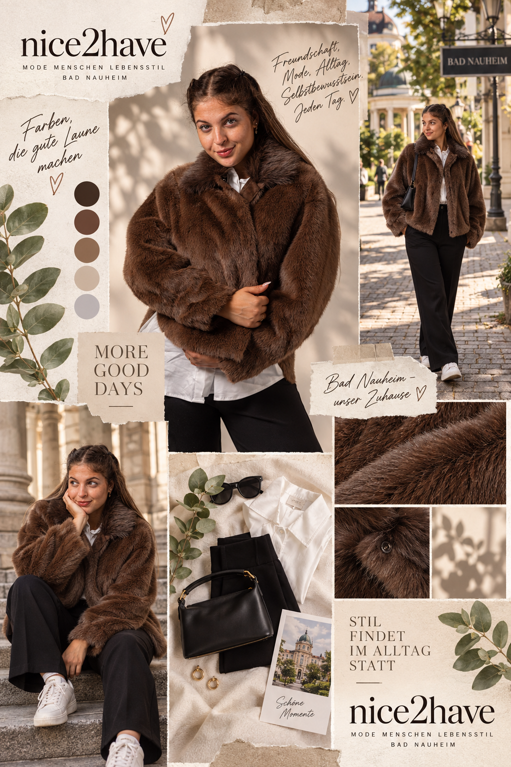Moodboard - Inspiration für Fake Fur Lederhemd TARA mit Fellkragen