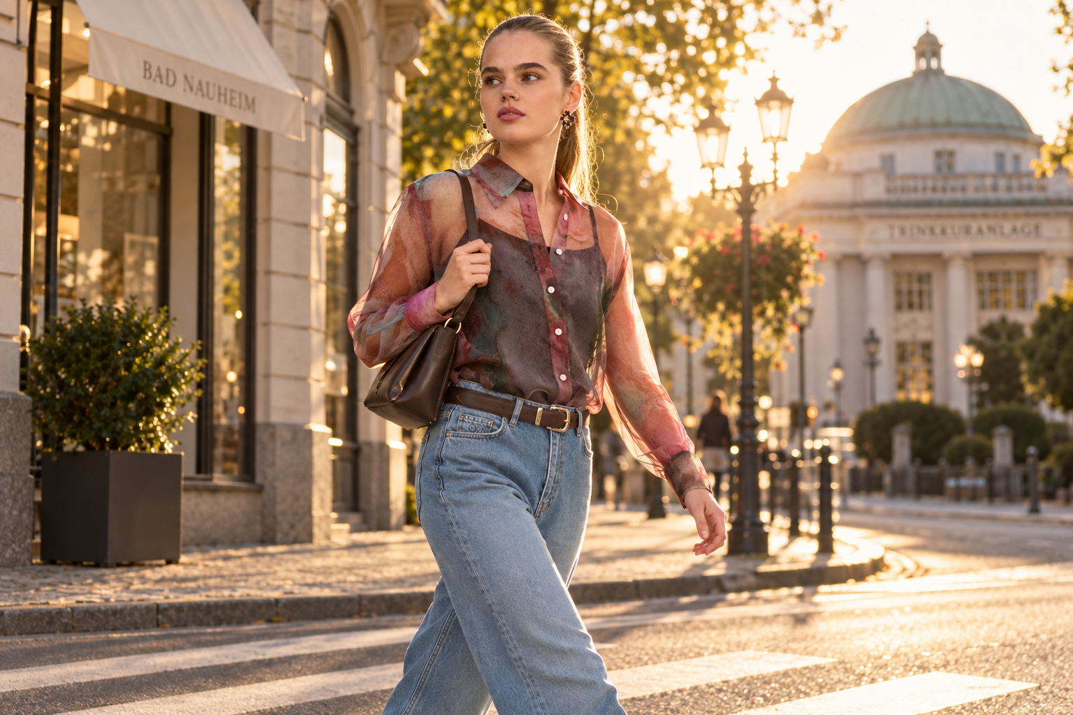 Bad Nauheim Streetstyle - Transparent Bluse Nudorte