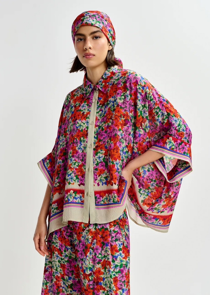 Oversize Hemd mit Allover Print