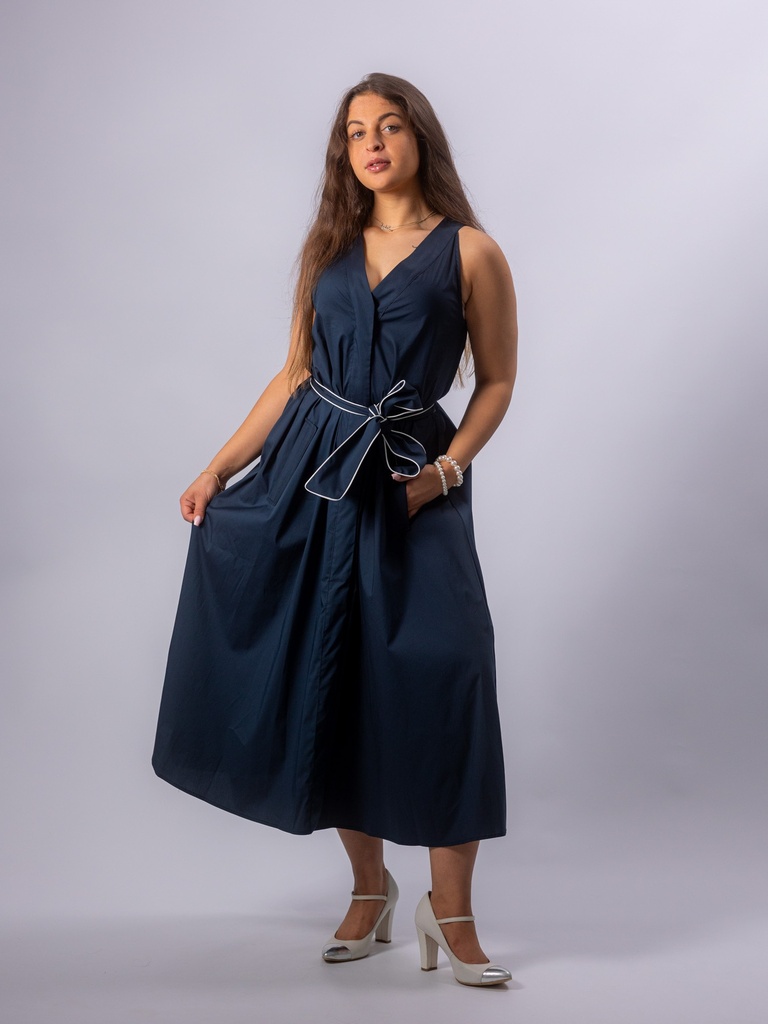 Maxikleid blau+rot