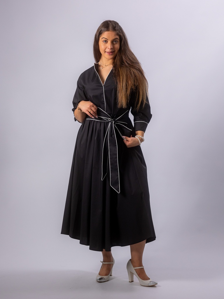 Maxikleid beige+schwarz