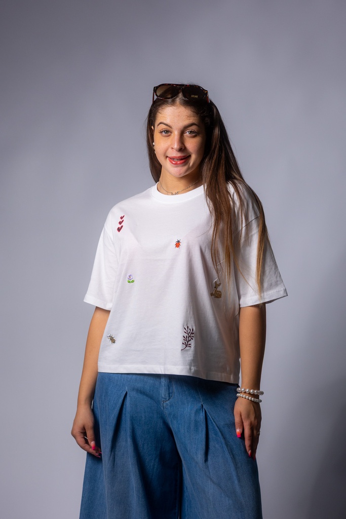 [P3495_707093_WS-XS] Boxy T-Shirt mit Stickerei (XS)