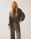 Wide leg Hose kariert in Jacquard