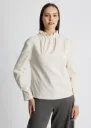 Langarmbluse mit elegantem Rüschenkragen