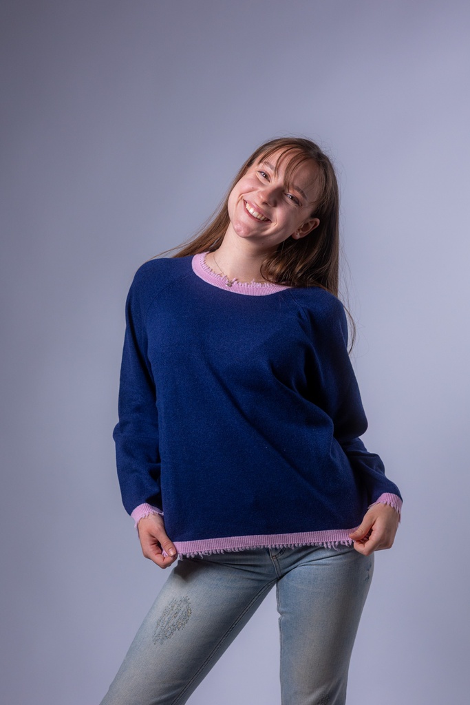 [P3501_FW2607_BL-S] Pullover Rundhals (Blau, S)