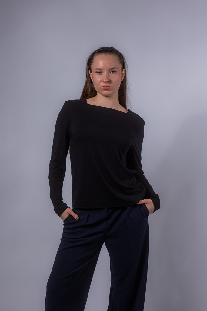 Langarmshirt mit U-Bootkragen