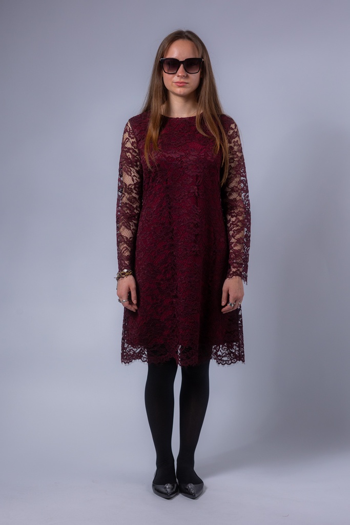 [P3496_2104_BD-36] Spitzenkleid mit Langarm (36)