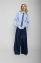 Langarm Hemdbluse mit abknöpfbarer Krawatte