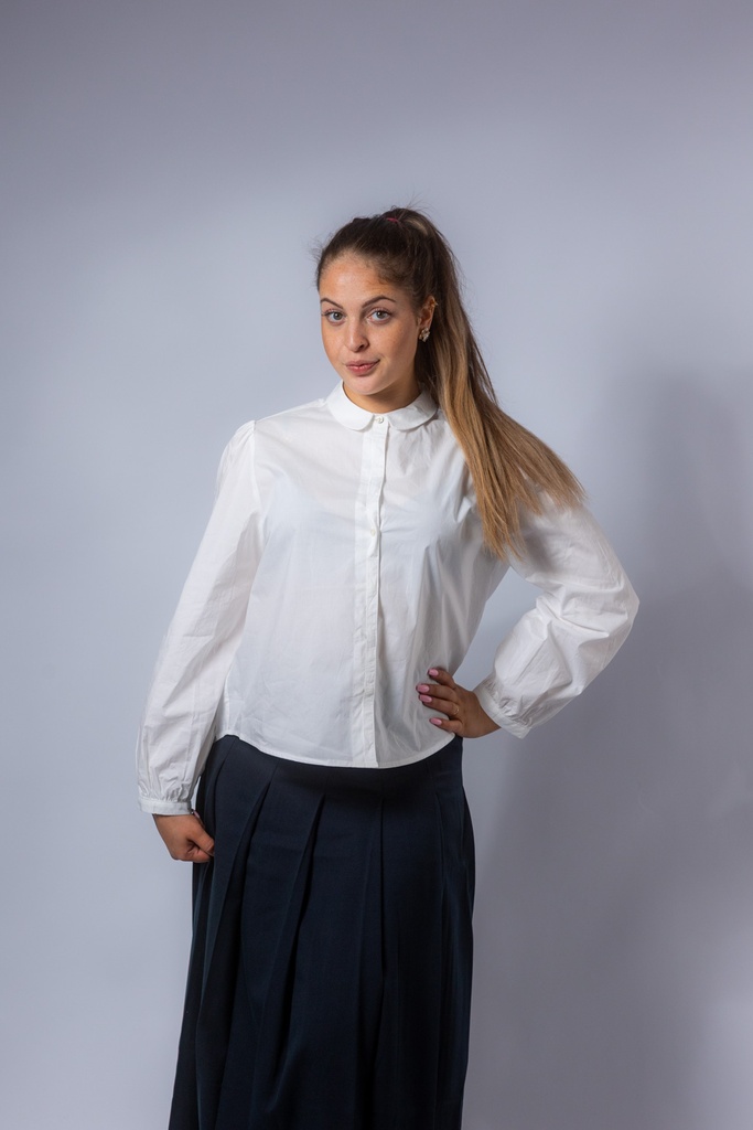 [P3521_P5049_WS-34] Bluse mit Bubikragen (Weiss, 34)