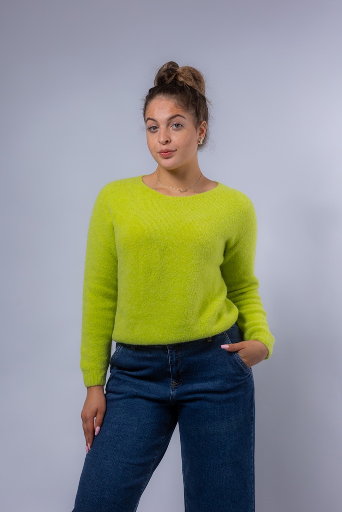 [P3514_MA5059_GR-S] Pullover aus Babyalpaca Minevra (Grün, S)