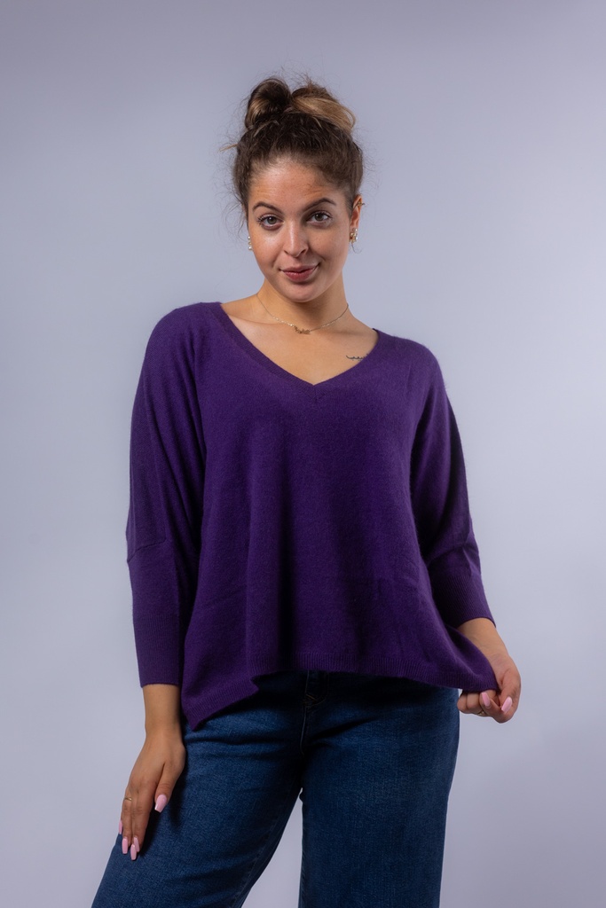 [P3518_KN202509_LA-SM] Pullover mit V-Kragen JEFFERSON (S/M)