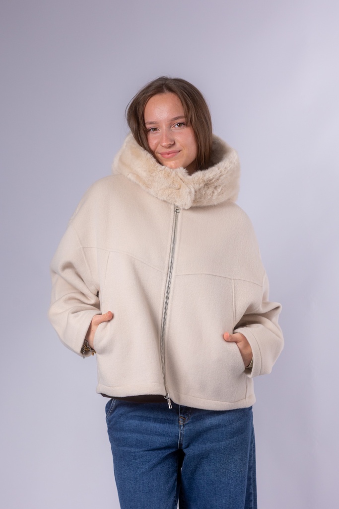Jacke mit Fell Kapuze JERRY M