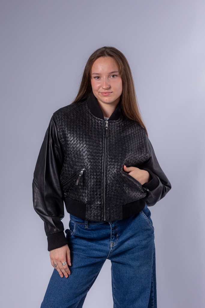 Croco-Optik Lederjacke Aurelia
