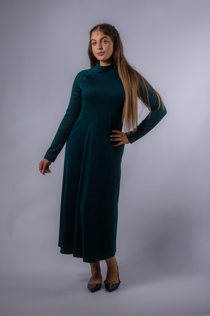 [P3540_Petrono_SW-36] Maxikleid PETRONO mit Stehkragen (Schwarz, 36)