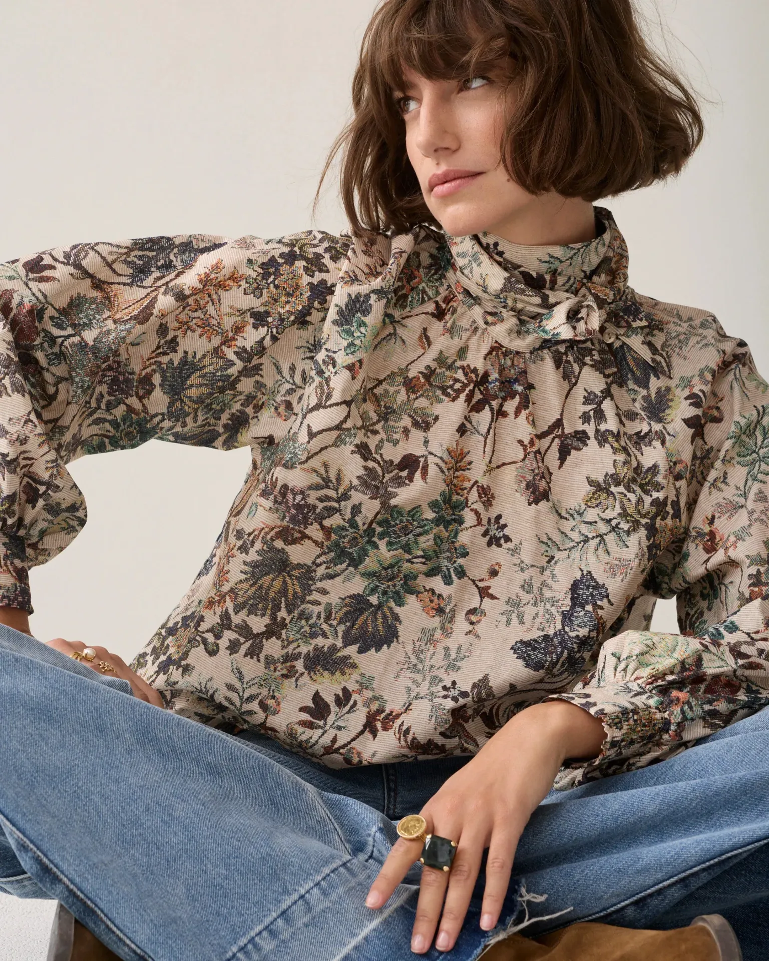 [P3563_12506_PR-34] Romantische Bluse mit Floralprint (34)