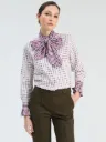 Karierte Bluse mit Maxischleife