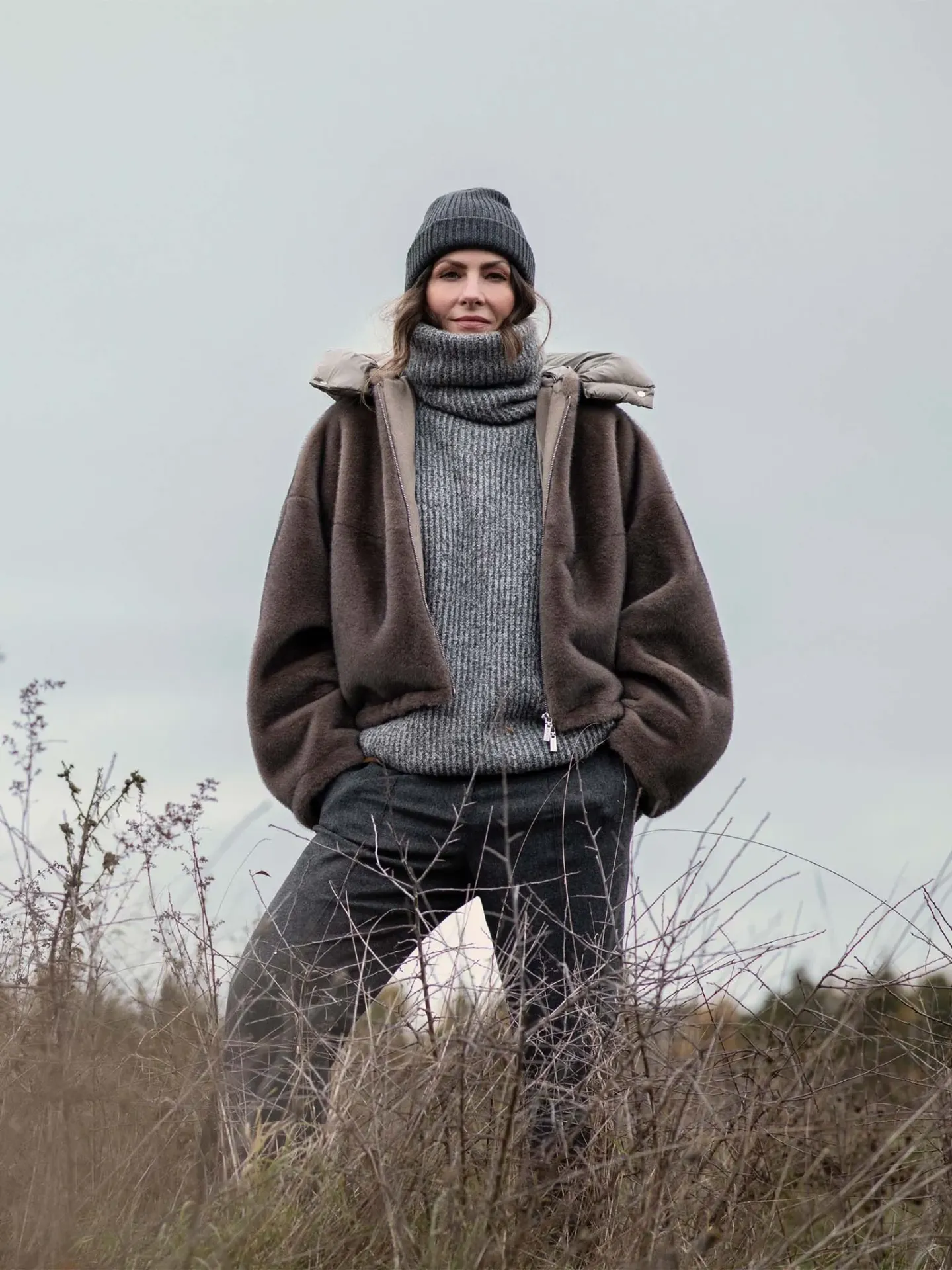 Teddyjacke mit Kapuze