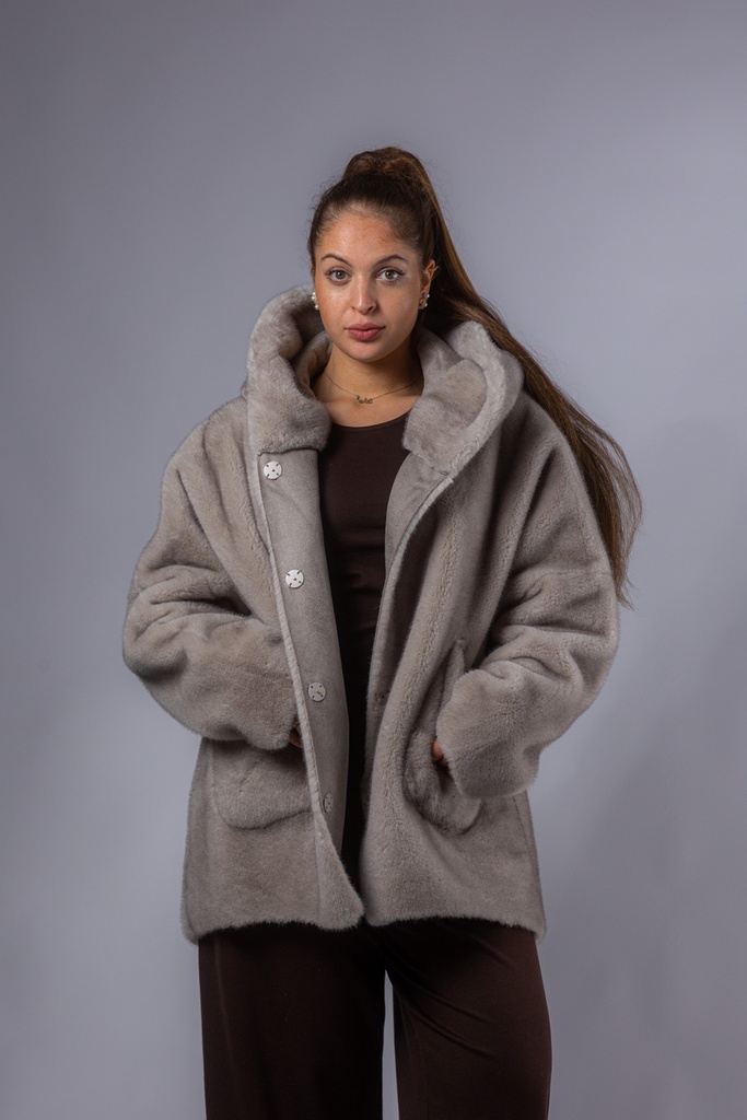 Kunstfell Wende-Capejacke