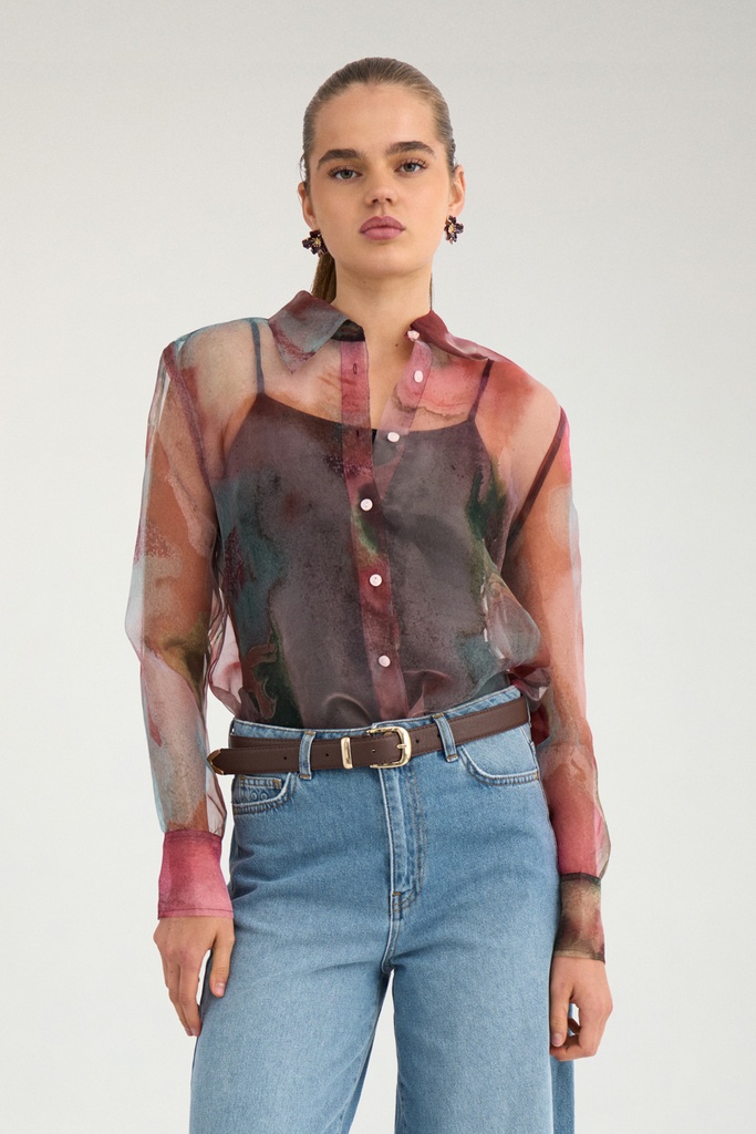 Transparent Bluse Nudorte