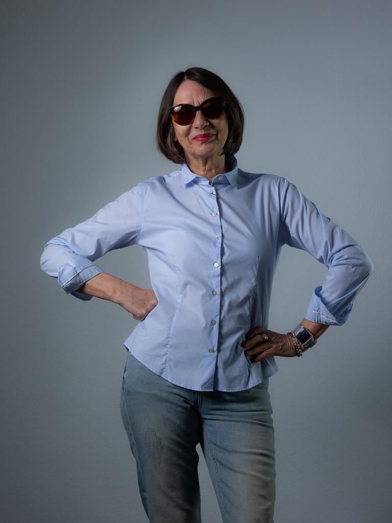 Bluse, blau
