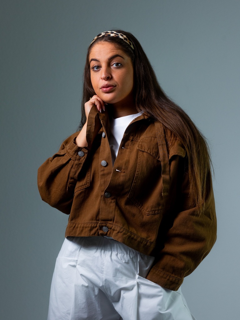 [80120_BN-S] Jeansjacke mit Kapuze (S)