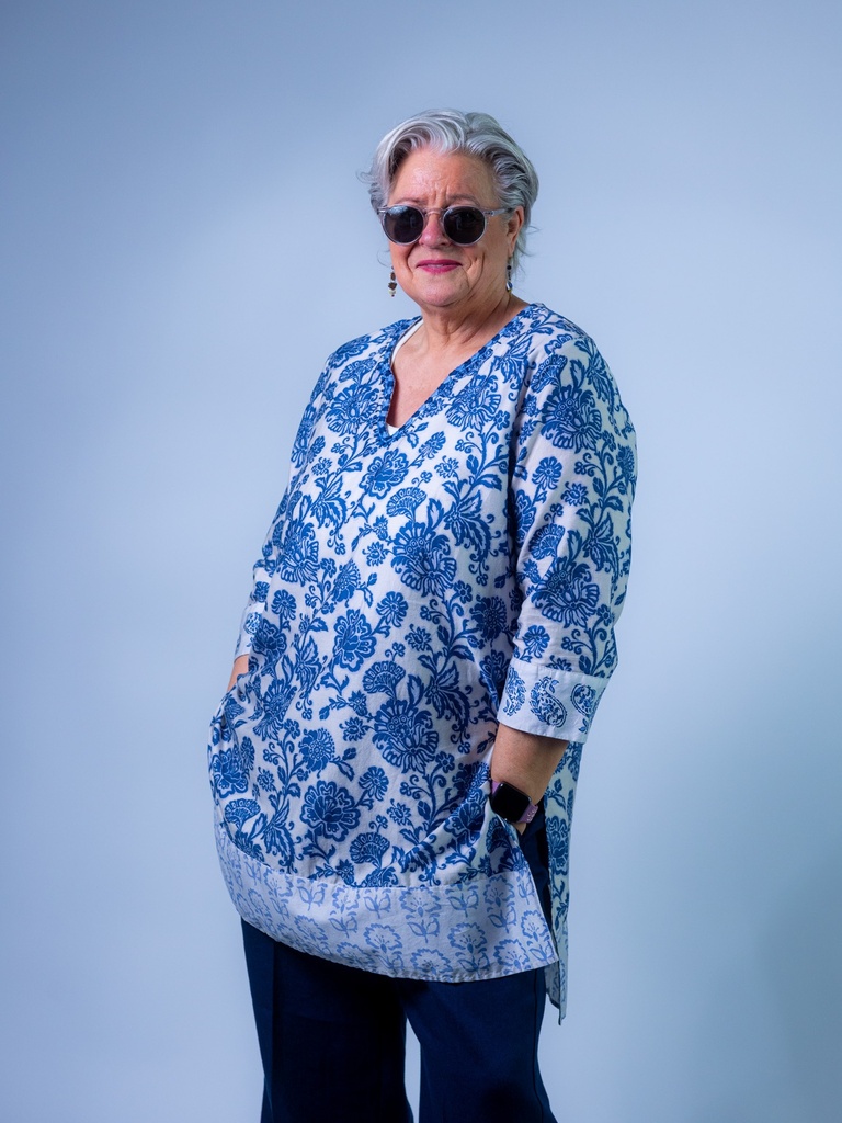 [158313_PR-40] Tunika blau/weiß (40)