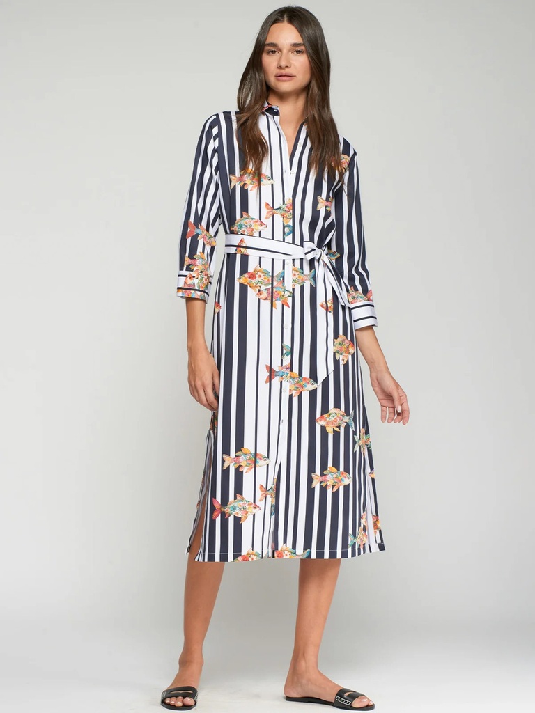 Hemdblusenkleid gestreift