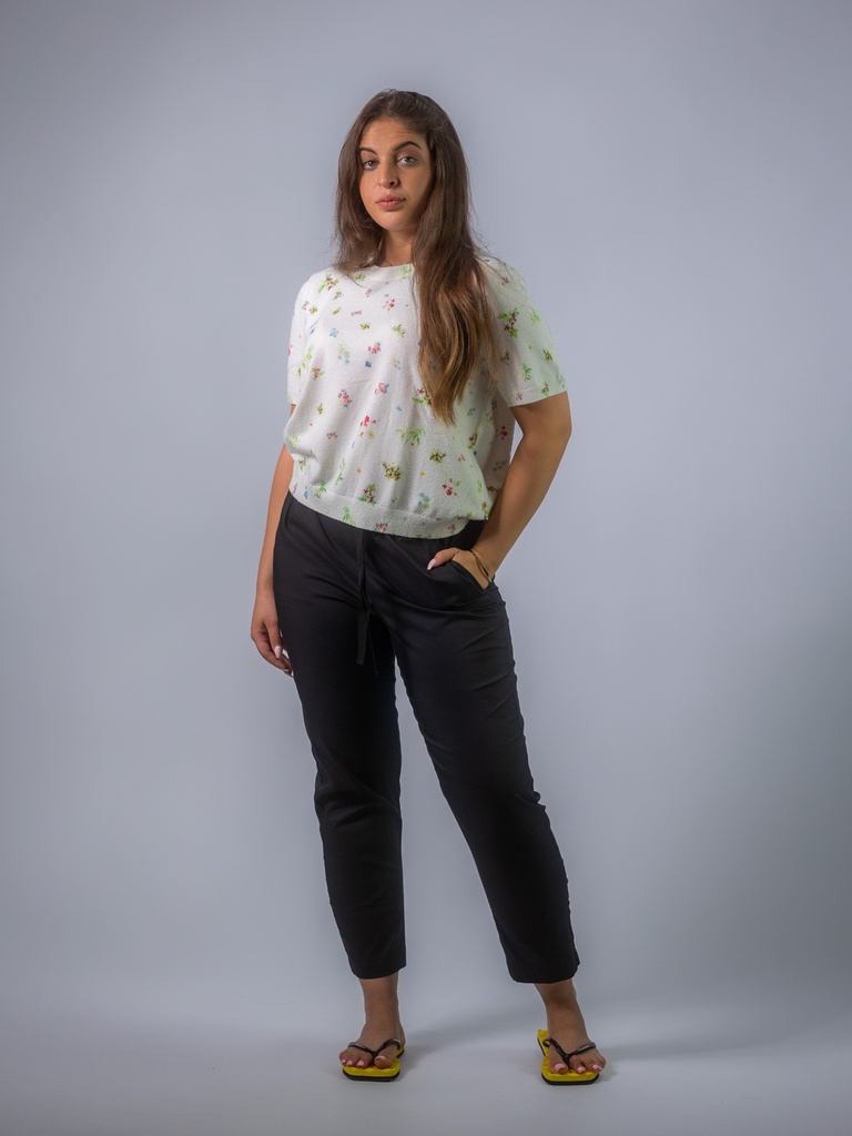 Boucleshirt mit Blümchen